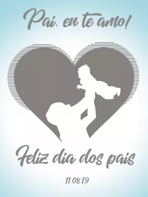 Post Dia dos Pais com Silhueta de Pai e Filho para Editar