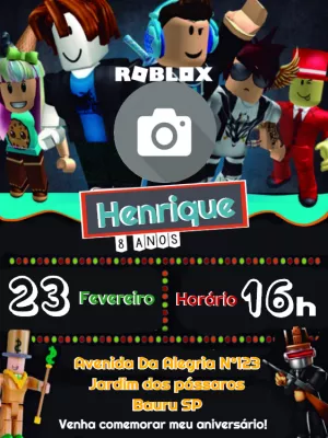Invitación de cumpleaños Roblox – Estático – Way Lopez