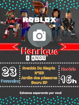Invito di compleanno Roblox – Statico – Way Lopez
