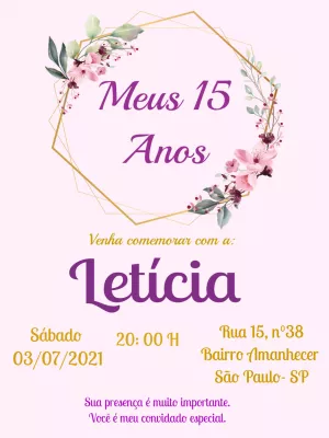 Quinceañera Invitation – Static – Amanda Barbosa Gonçalves Ferreira Barbosa Gonçalves Ferreira