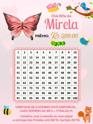 Chá Rifa Jardim das Borboletas para Editar Online