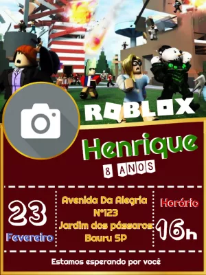 Invito di compleanno Roblox – Statico – Way Lopez