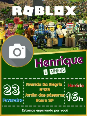 Invito di compleanno Roblox – Statico – Way Lopez