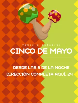 Convite de Cinco de Mayo com Maracas para Editar Online