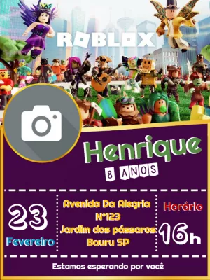 Invito di compleanno Roblox – Statico – Way Lopez
