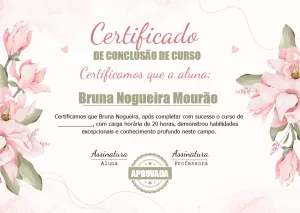 Certificado de Conclusão Floral para Editar Online