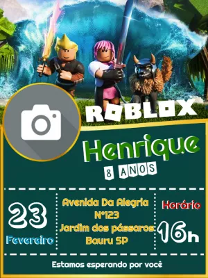 Invitación de cumpleaños Roblox – Estático – Way Lopez