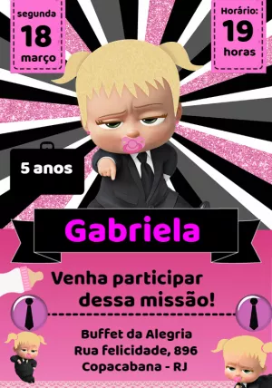 Convite de Aniversário Poderosa Chefinha Editável Online