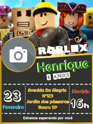 Invito di compleanno Roblox – Statico – Way Lopez