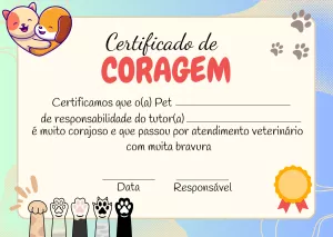 Certificado de Coragem Pet Veterinário para Editar Online