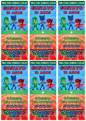 Capa para Pirulito PJ Masks Aniversário para Editar Online
