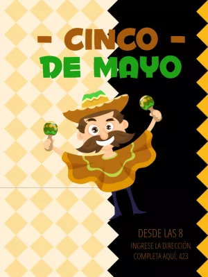 Convite Cinco de Mayo com Personagem para Editar Online
