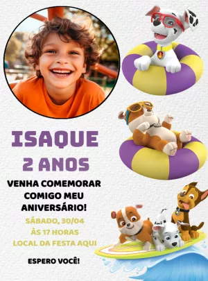 Invito di compleanno Paw Patrol – Statico – Decore Arte
