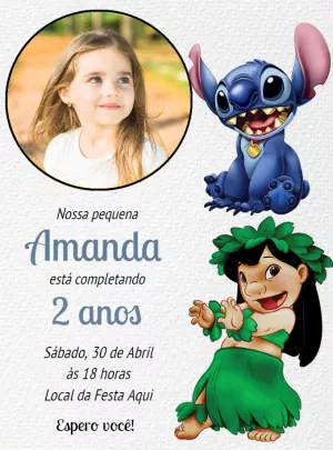 Stitch Birthday Invitation – Static – Decore Arte