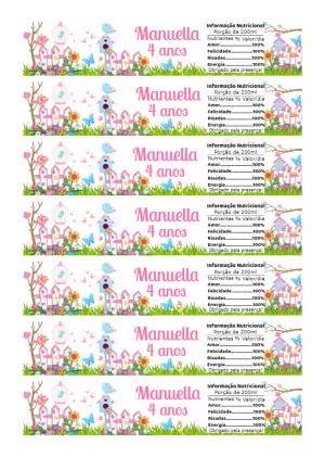 Rótulo para Garrafa Tema Jardim Encantado Editável Online