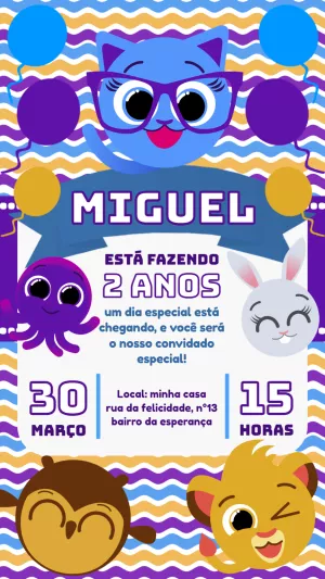 Invitación de cumpleaños Bolofofos – Estático – Pedro Henrique