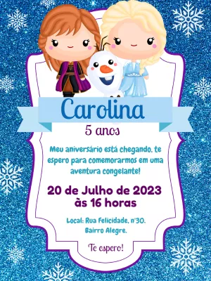 Frozen Birthday Invitation – Static – Gley Leobas