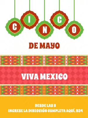 Convite Editável Online para Festa Mexicana Cinco de Mayo