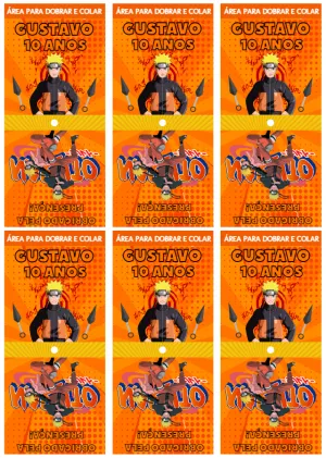 Capa para Pirulito Naruto Editável para Festa de Aniversário