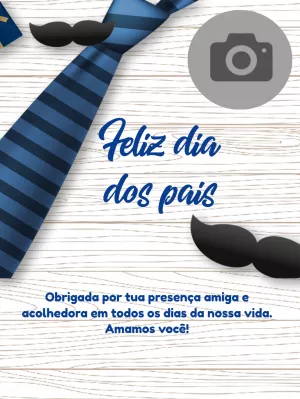 Cartão Dia dos Pais com Foto e Gravata para Editar Online