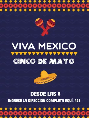 Invitación Editable de Cinco de Mayo para Fiesta Mexicana