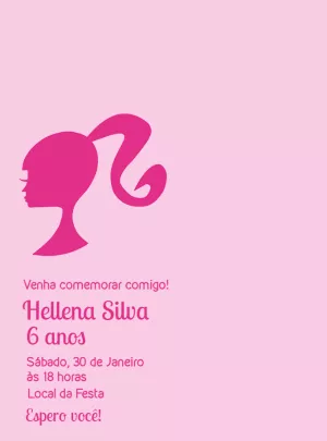 Invitación de cumpleaños Barbie – Estático – Renata Designer