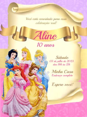 Invito di compleanno Principesse – Statico – Jonathan Fiuza