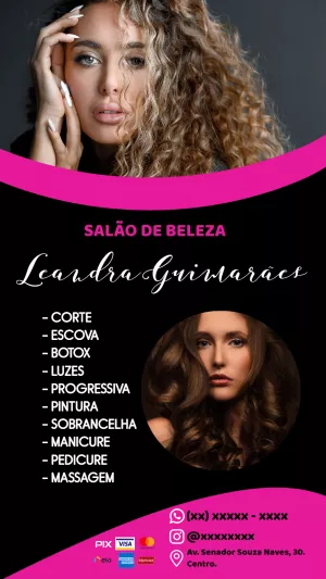 Cartão de Visita Salão de Beleza Moderno para Editar Online