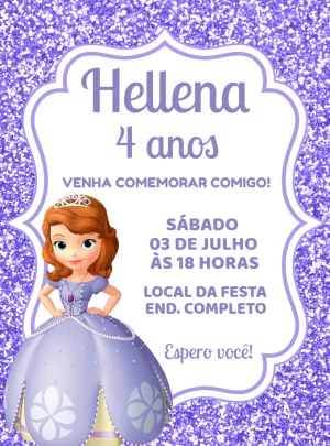 Invitación de cumpleaños Princesas – Estático – Renata Designer