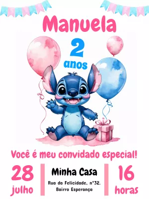 Stitch Birthday Invitation – Static – Pedro Henrique