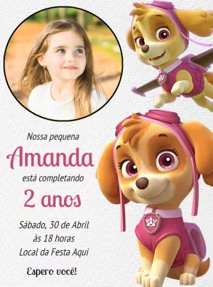 Invito di compleanno Paw Patrol – Statico – Decore Arte