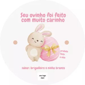 Adesivo de Páscoa com Coelhinho Fofo para Editar Online