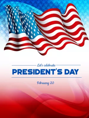 President's Day Poster with American Flag to Edit Online