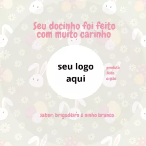 Adesivo de Páscoa com Coelhinhos para Editar Online
