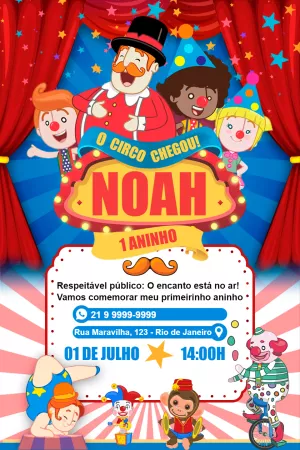 Invitation d'anniversaire Cirque – Statique – Matheus
