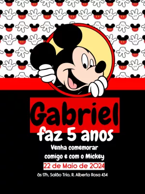 Mickey Mouse Birthday Invitation – Static – Querido Convite