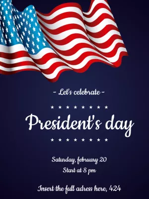 President's Day Invitation with American Flag to Edit Online