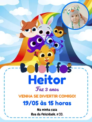 Invitación de cumpleaños Bolofofos – Estático – Pedro Henrique