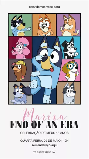 Invito di compleanno Bluey – Statico – Pixel Lab