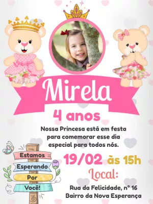 Invitación de cumpleaños Princesas – Estático – Pedro Henrique