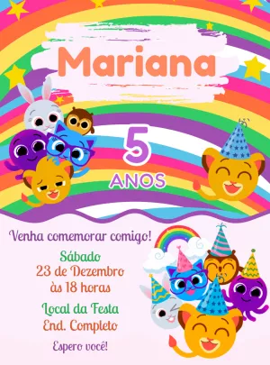 Invitación de cumpleaños Bolofofos – Estático – Decore Arte
