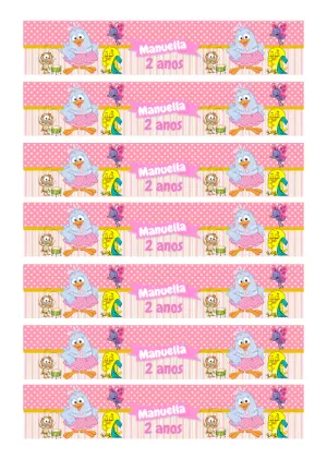 Rótulo Galinha Pintadinha Candy para Garrafa para Editar Online