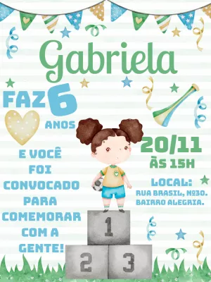 Soccer Birthday Invitation – Static – Gley Leobas
