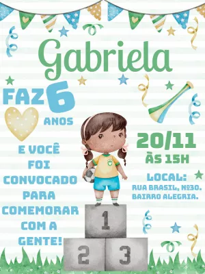 Soccer Birthday Invitation – Static – Gley Leobas