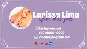 Cartão de Visita Pedicure Profissional para Editar Online