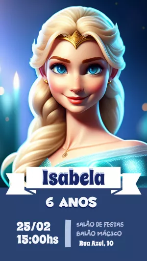 Invitación de cumpleaños Princesas – Estático – Ariane