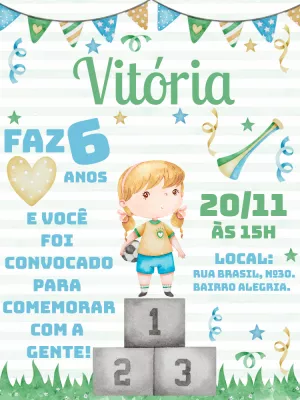 Soccer Birthday Invitation – Static – Gley Leobas