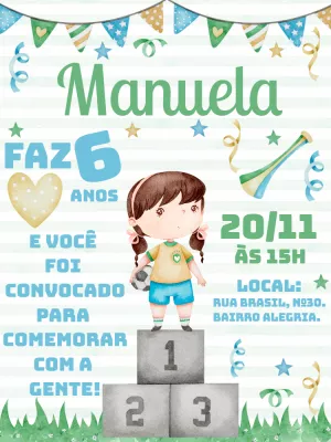 Soccer Birthday Invitation – Static – Gley Leobas