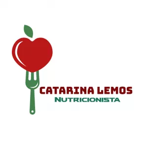Logo Nutricionista com Maçã e Coração para Editar Online