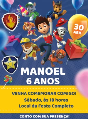 Invito di compleanno Paw Patrol – Statico – Renata Designer